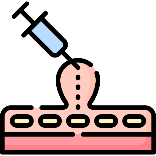 Our Services Illustration of a cyst removal procedure, symbolizing safe and professional minor surgeries offered at Al Farooq Polyclinic in Oman. Expert care for skin and oral cyst extractions.